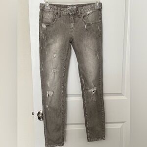 Distressed Gray Jeans
